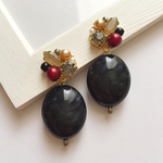 ビジューとパールの秋色ピアス/イヤリング