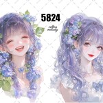 original sticker « no.5824 »     //     人物ステッカー オリジナルステッカー オリジナル人物ステッカー ステッカー cotton melody ミニステッカー