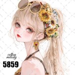 original sticker « no.5859 »     //     人物ステッカー オリジナルステッカー オリジナル人物ステッカー ステッカー cotton melody