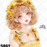 original sticker « no.5862 »     //     人物ステッカー オリジナルステッカー オリジナル人物ステッカー ステッカー cotton melody
