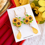 ✨️再販❣️夏 大人可愛い ひまわり🌻 大ぶり 揺れる ハンドメイドピアス イヤリング レディース アクセサリー