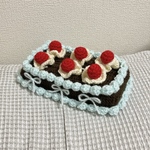 ハンドメイド 編み物 ティッシュケース ティッシュカバー チョコミント ケーキ