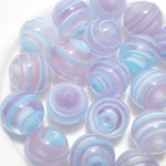 小さなガラスのマーブル玉　とんぼ玉・メルヘンカラー紫×水色系  20個セット　A294