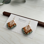 【再販】Brise d’or（ブリーズ・ドール）―金のそよ風― /くすみオレンジ×ミントグリーン フリンジピアス