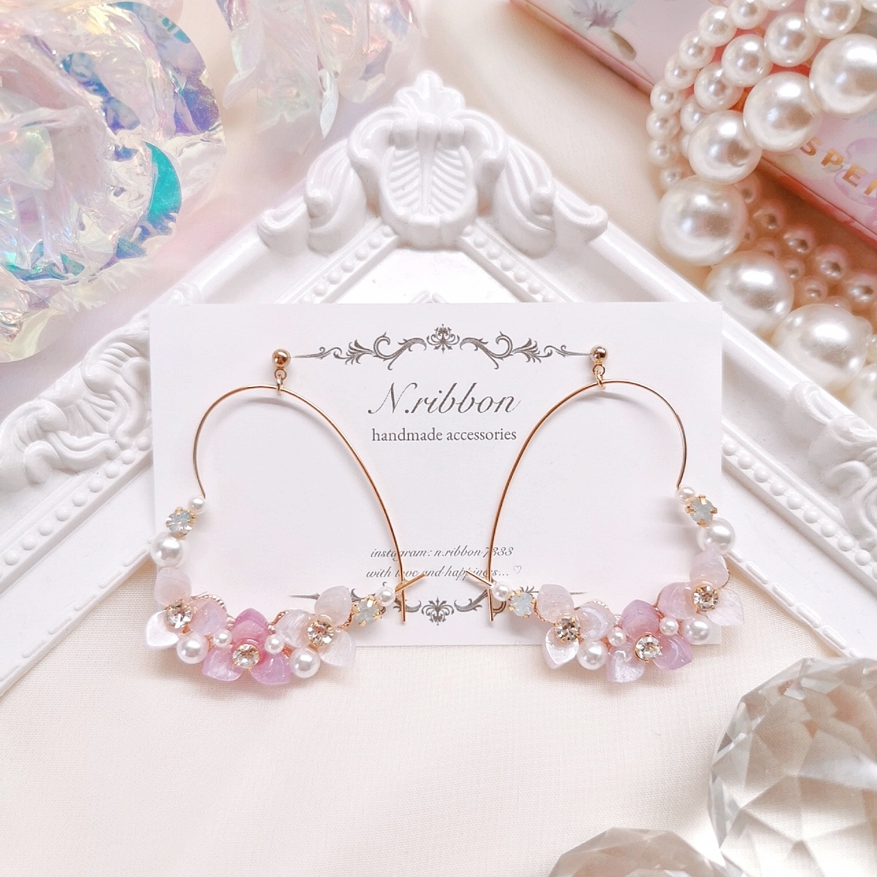 Princess♡スワロフスキービジューハート》ピアス/イヤリング
