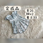 完成品『犬服　フラワー　ワンピース　切替部分レース付き』