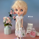 (ブルー)blossom butterfly salopette