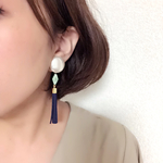 タッセル×パールearring