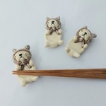 ほっかむりフレブル箸置き【茶唐草】