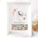 "ファーストカットアート"　手刺繍×リバティで紡ぐ世界に一つだけの贈り物／誕生日祝い／ファーストカット記念