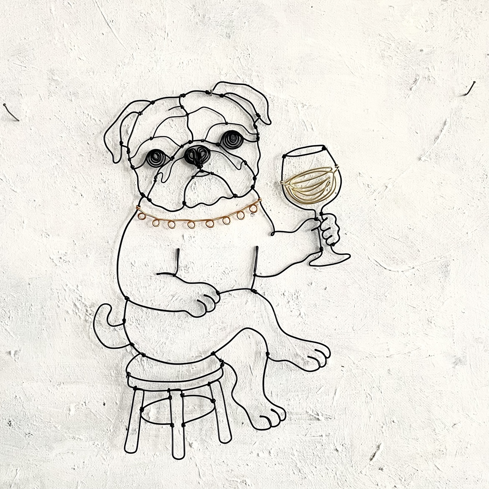 おトイレしているシーズーのワイヤーアート◎愛犬を癒しの