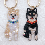 黒柴のビーズ刺繍
