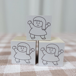 スタンプ:両手を伸ばした女の子