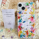 カラフルな熱帯魚が棲む海の押し花スマホケース　全機種対応/iphone/GALAXY/AQUOS/xperia