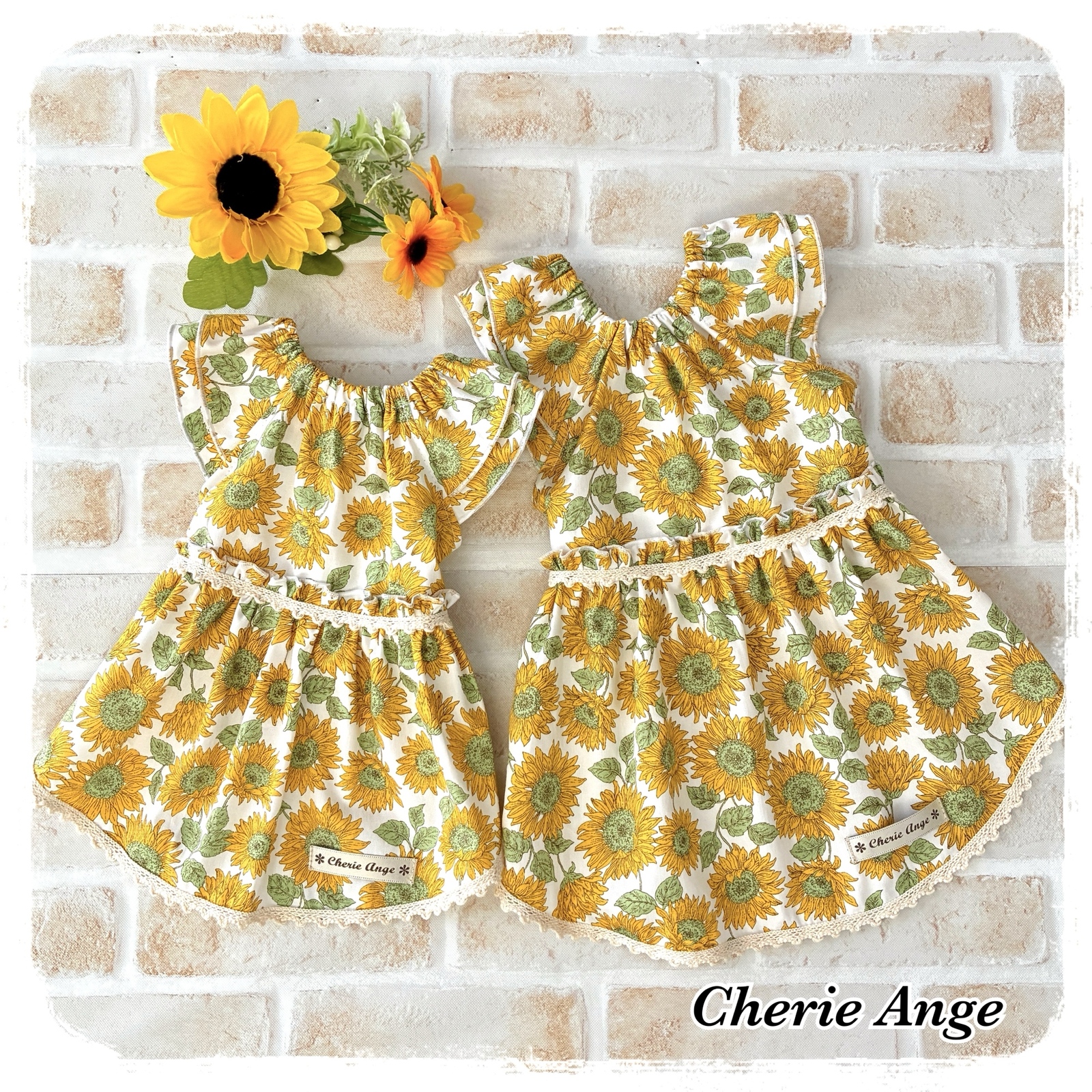 犬服 ❁ひまわり柄🌻ワンピース❁ - 犬服♡CHERIE-ANGE3'S