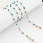 ターコイズ×ゴールド 2wayメガネチェーン