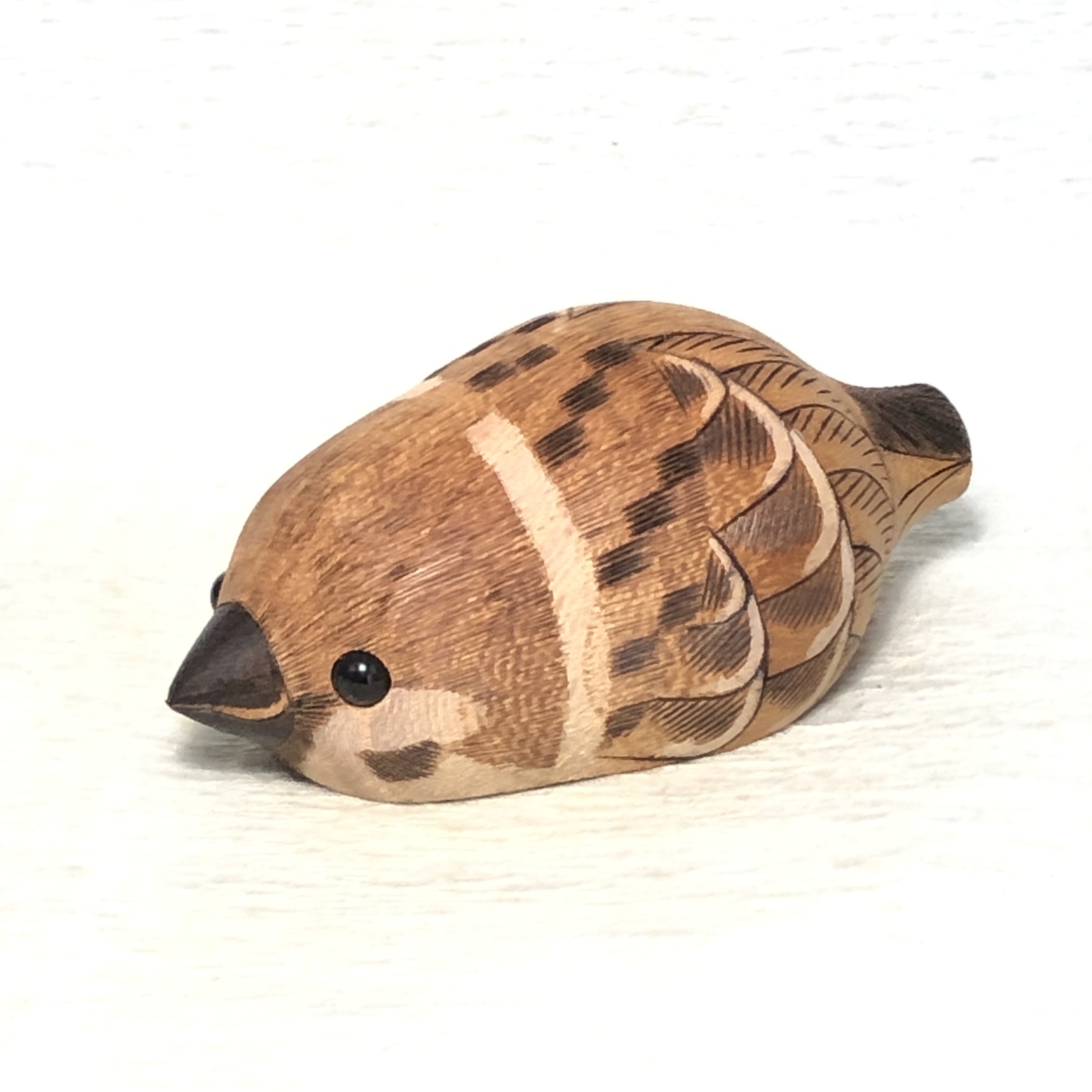 スズメさん専用出品 まったり雀さん【634羽目】木製 すずめ スズメ 野鳥 ＜銘木すずめや