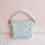 【試作品】保冷・保温mini バッグ　リバティ　ジョアンナ　ミント　タナローン　17×11.5×4㎝ ◆保冷保温　暑さ対策