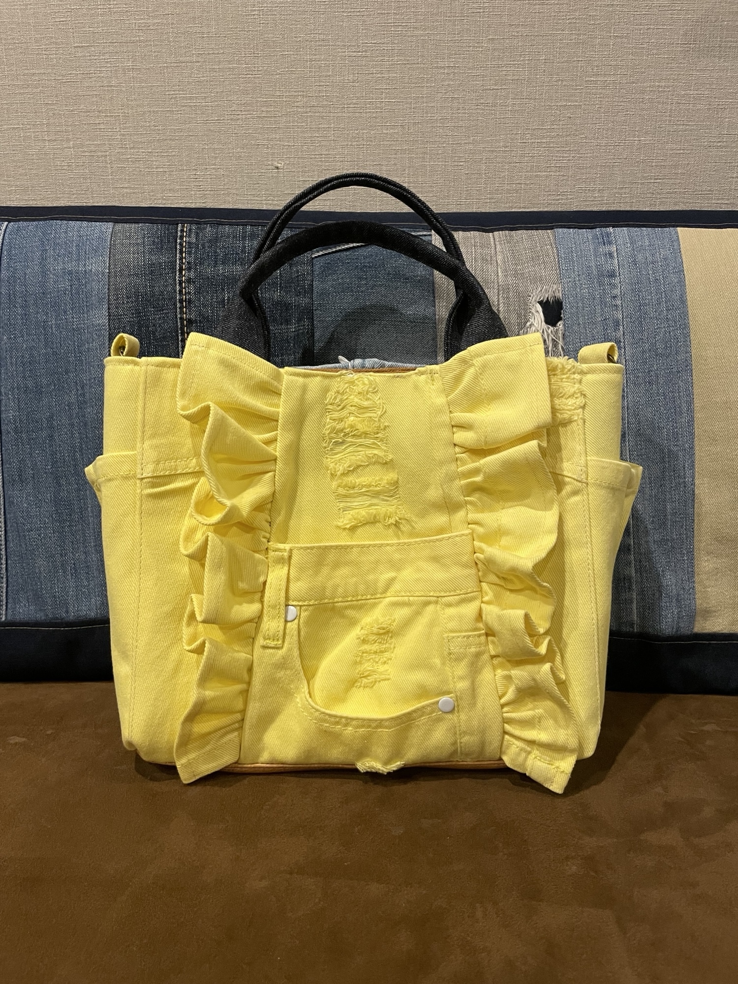 733.S バンダナ柄 デニムリメイク トートバッグ オーバーオール