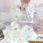 お花　ガラスドーム　くねくね　オーロラ　ピアス／イヤリング　結婚式　ウエディング　ドレス