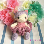 ゆらゆらバッグチャーム♡チュチュを着た女の子(編みぐるみ)