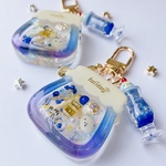 【夜空のジャム瓶× 𝚑𝚘𝚕𝚒𝚍𝚊𝚢】　ジャム瓶　オイルキーホルダー  レジン　シャカシャカキーホルダー　シェイカー　ビジュー　ペンギンパフェ