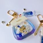 【夜空のジャム瓶×𝙲𝚘𝚘𝚔𝚒𝚎𝚜】　ジャム瓶　オイルキーホルダー  レジン　シャカシャカキーホルダー　シェイカー　ビジュー　ペンギンパフェ