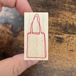 Red tote bag  スタンプ　はんこ