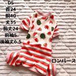 完成品【DS】スイカ柄のロンパース　夏　ロンパース　
