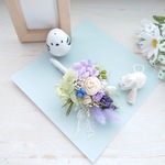 ラベンダー〜ちっちゃなお供え花・仏花・供養花…ブーケタイプ（花束のみ・タッセル付き）／ソーラーローズ／ラベンダー／ペット供養／ペット仏壇／供花／ミニ仏壇／ミニ／小さめ／ブルー／ミニ仏壇／夏／お彼岸