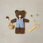 ぬいぐるみのお洋服🧸TOINOU(トワヌー)ちゃんに🧸オーバーオール🧺夏らしい涼しげストライプ🧺