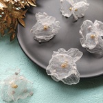 再販4/4pcs)【パーツ】frill popcorndot-flower parts #LGR
