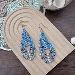 ≪ビーズ編みピアス≫★Ocean Drops【再販】