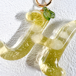 イニシャルキーホルダー カフェシリーズ レモンスカッシュver.  お好きなイニシャルでお作りします 