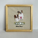 clara-reina様オーダー品☆犬の手刺繍のポートレート