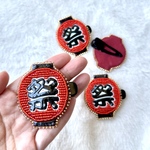 【ビーズ刺繍】🏮祭り提灯のヘアクリップ　