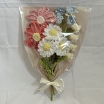 編み物ブーケ《人気NO.1カラー💐》枯れない花束 ガーベラ 勿忘草 ニットフラワー