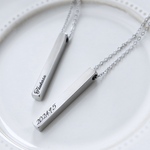 【刻印•名入れ】ステンレスのペアペンダント＊シルバー＊サージカルステンレス【Luminous】