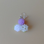 紫陽花イヤリング（ライトパープル系）