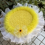 カフェマット🌻ひまわりyellow🌻直径54㎝（フリル含）