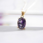 多様なインクルージョンが美しいアメジストエレスチャルネックレス 