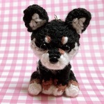 【送料無料】黒柴 (約7cm) あみぐるみ　キーホルダー　犬
