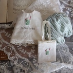 クリームソーダ刺繍のお洋服set