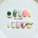 マグネット　うねうね　サンドネイル　個性派デザイン　ニュアンスネイル【ベリーショート】現品販売