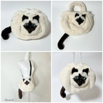 ぬいぐるみみたいな 香箱座りのシャム猫さん巾着バッグ　トート　ミニショルダー　ポシェット　黒ねこ　猫雑貨　猫グッズ　リアル　ショルダーバッグ　きんちゃく