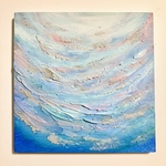 fantasy sea＊テクスチャーアート　絵画　原画　抽象画　現代アート　海　夏　青