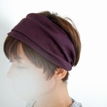 秋パープルリネンのはりっとゆるターバン*使いやすいお色です**