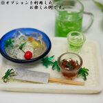 そうめんセット 青いガラス（極細）　ミニチュア