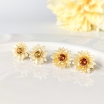 ひまわりの花のひとつぶイヤリング／ピアス　