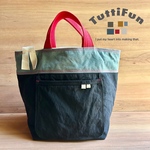 tuttifun＊apron pocket bag  - lightblue+black  A40